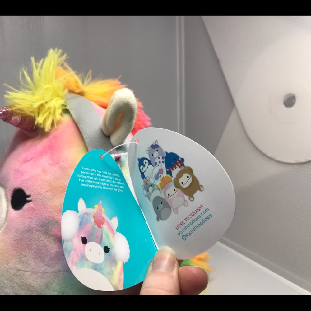 NWT Esmerelda the Rainbow Unicorn 8in Plush Series 36 Squishmallow w/ Earmuffs - Picture 4 of 5